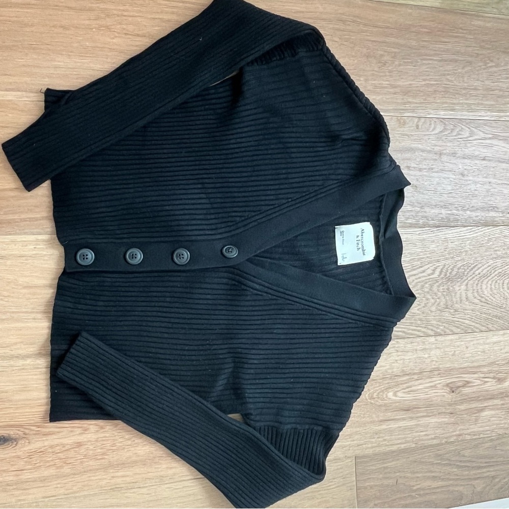 Abercrombie and Fitch Black Button-Up Women's Sweater/ Cardigan